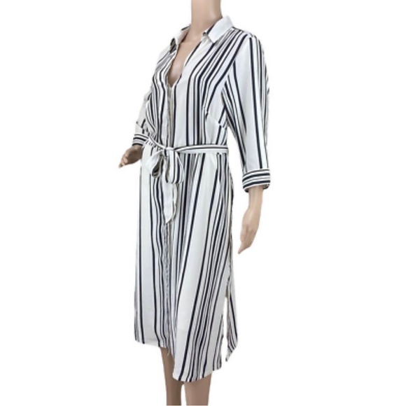 Button up Striped shirt Dress H&M NEW - Picture 3 of 6